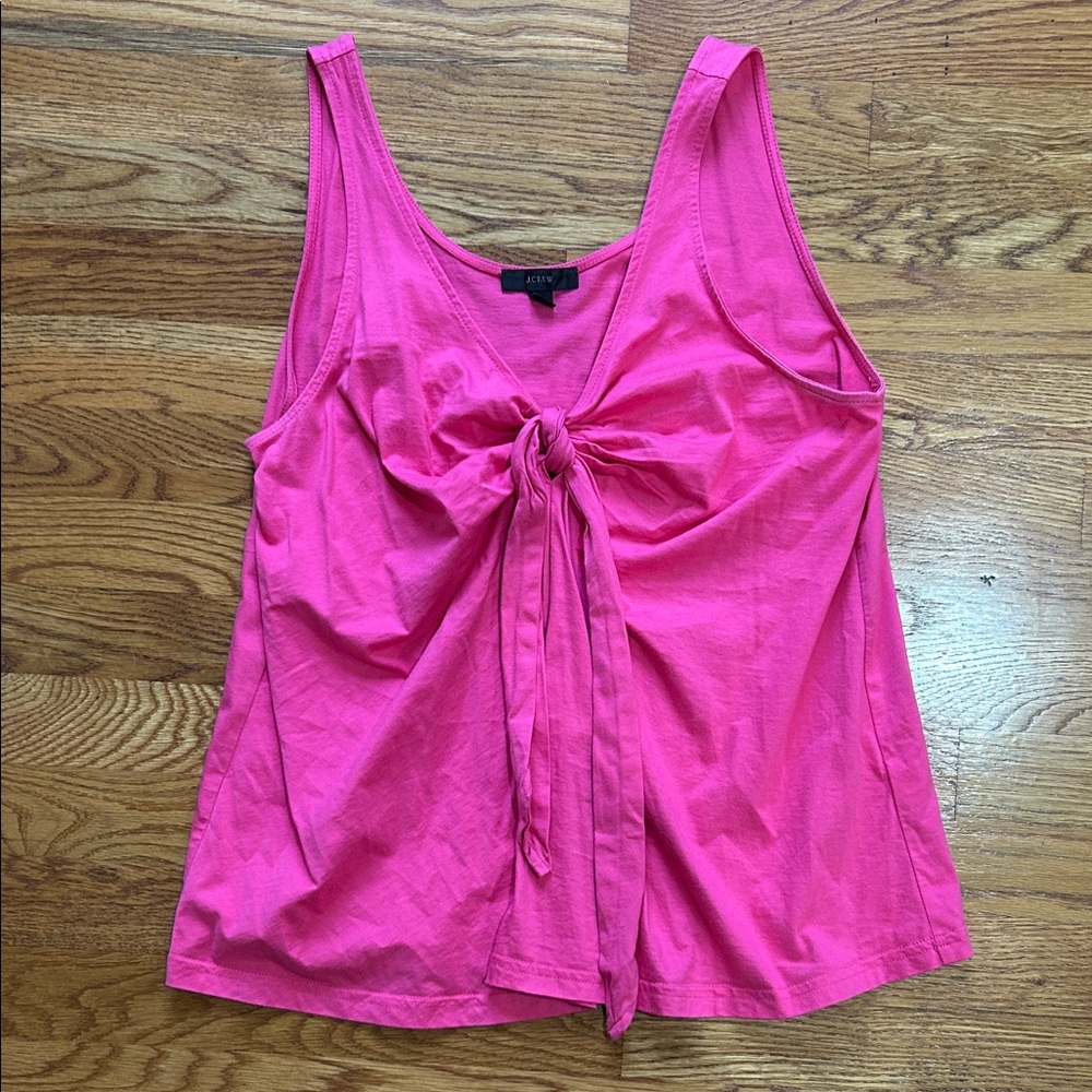 J. Crew Pink Tie-Front Tank Top